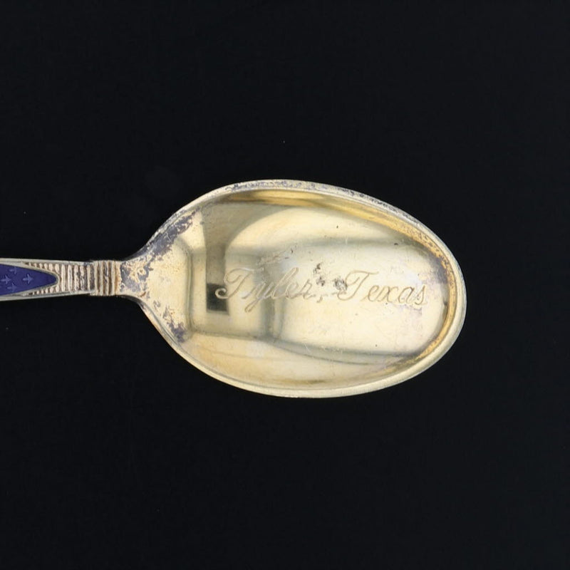 Tan Tyler Texas Souvenir Spoon Sterling Silver Gold Plate Norway Marthinsen Cloister