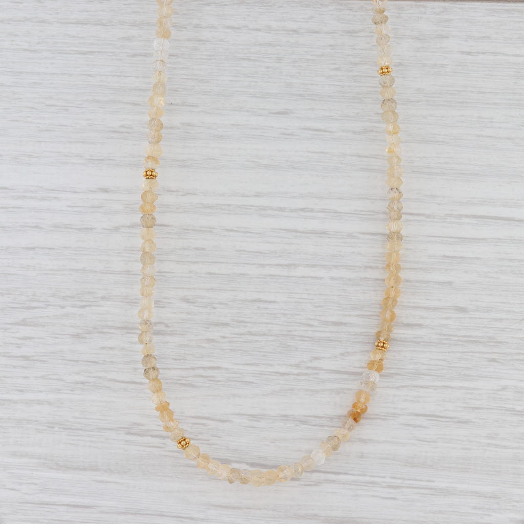 Light Gray New Nina Nguyen Harmony Long Necklace Citrine Bead Sterling Gold Vermeil Layer