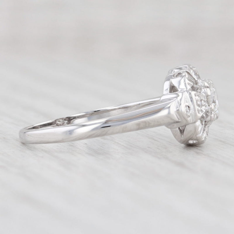 Vintage 0.51ct Diamond Engagement Ring 14k White Gold Size 7.75