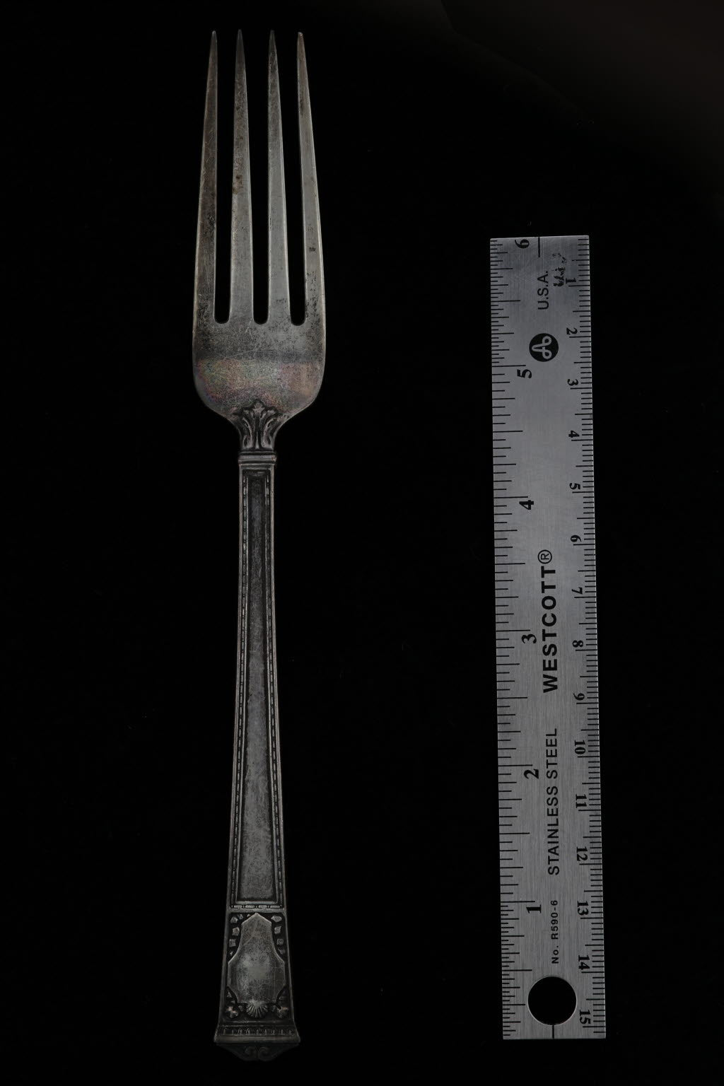 Black Tiffany & Co San Lorenzo Fork Sterling Silver 7 5/8" Dinner