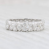 Light Gray 0.16ctw Floral Diamond Eternity Ring Platinum Size 5 Stackable Wedding Band