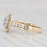 0.70ctw Diamond Cluster Halo Engagement Ring 14k Yellow Gold Size 5