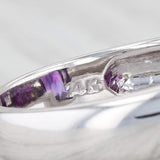 Light Gray 3.15ct Cushion Amethyst Solitaire Ring 14k White Gold Size 7.75