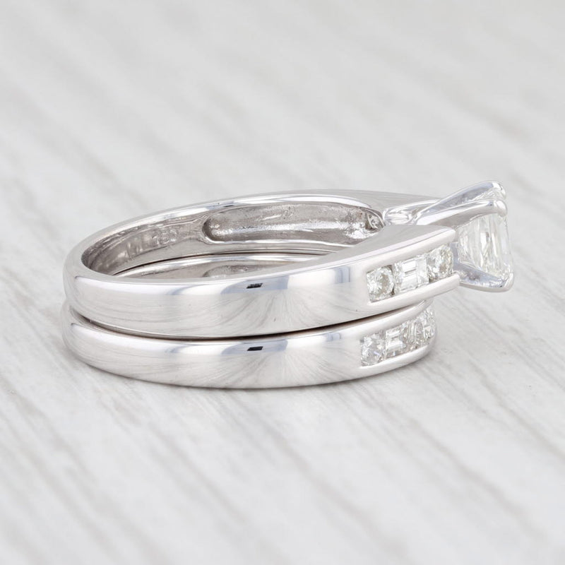 Light Gray 1.27ctw Diamond Engagement Ring Wedding Band Bridal Set 18k Gold Sz 6.75 EGL USA