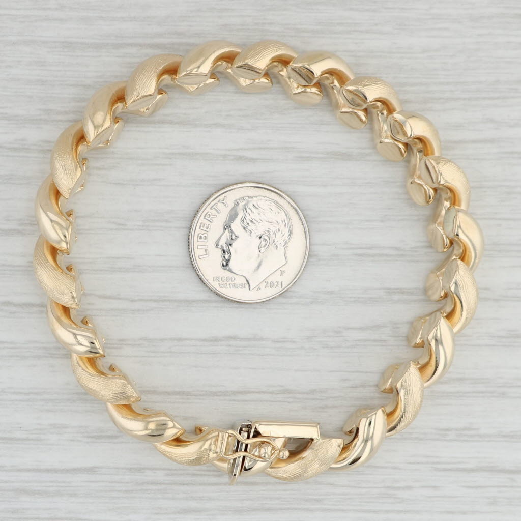 San Marco Chain Bracelet 14k Yellow Gold 6.75 9.3mm Italian –  Jewelryauthority