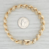 Light Gray San Marco Chain Bracelet 14k Yellow Gold 6.75" 9.3mm Italian