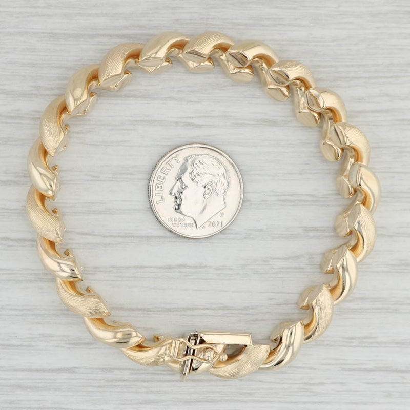 San Marco Chain Bracelet 14k Yellow Gold 6.75" 9.3mm Italian