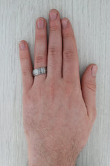 New Ridged Tungsten Carbide Ring Size 9 1/2 Wedding Band 8mm