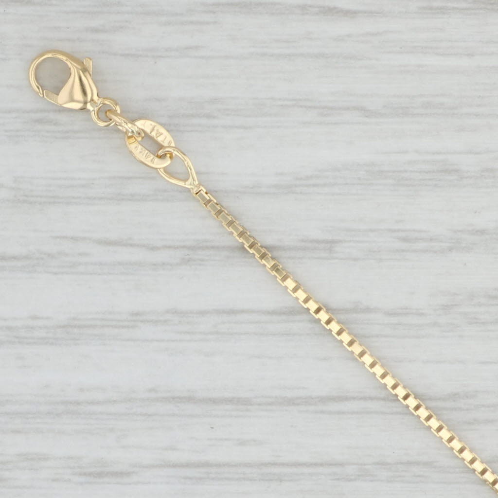 Light Gray New Box Octava Box Chain Necklace 14k Yellow Gold 18" 1.2mm