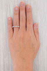 New 0.10ctw Diamond Ring 14k White Gold Size 6.5 Stackable Wedding Band