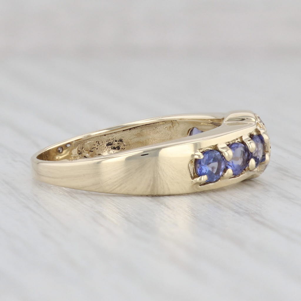 Light Gray 1.03ctw Tanzanite Diamond Ring 14k Yellow Gold Stackable Band Size 9.25