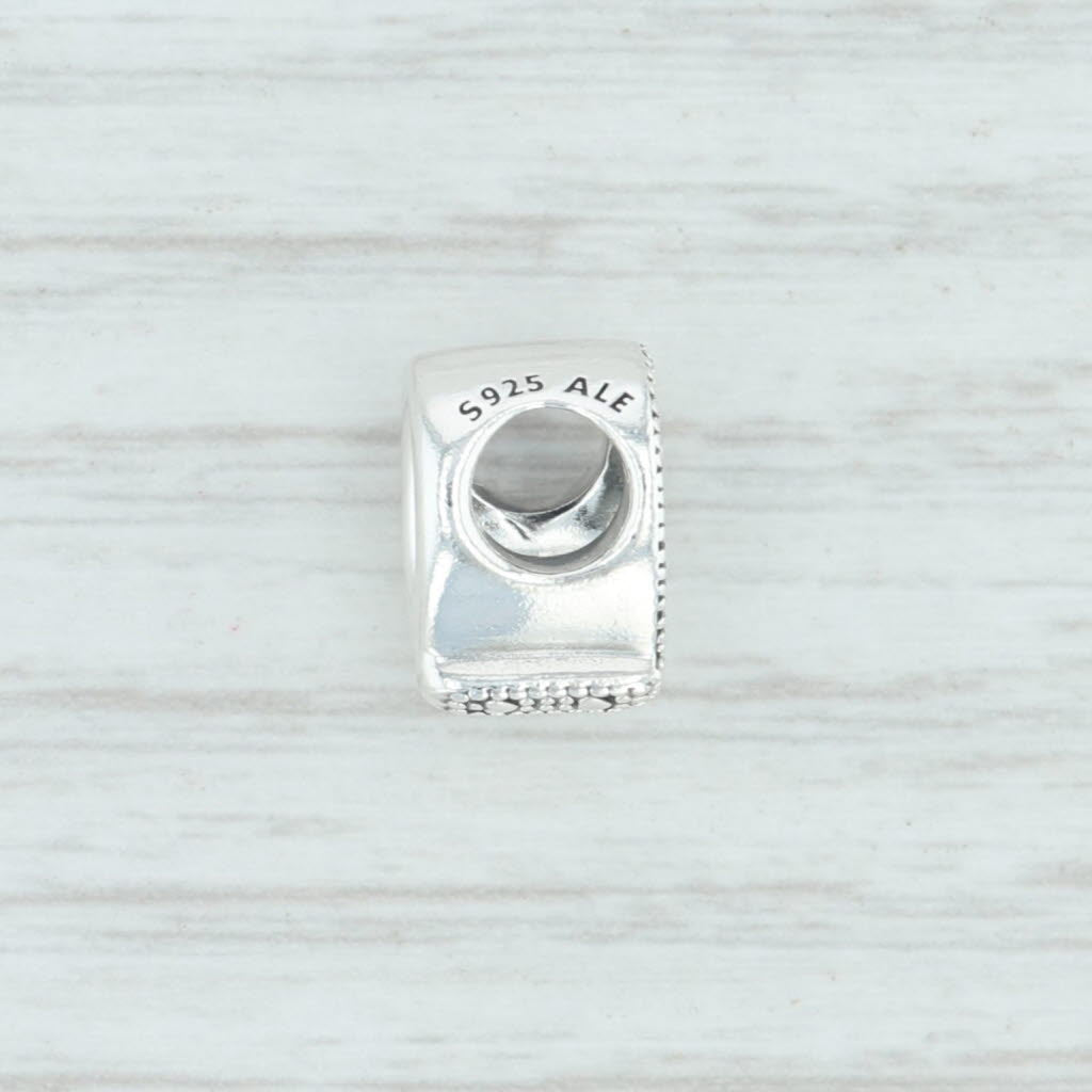 Light Gray New Authentic Pandora Letter Q Charm 797471 Sterling Silver Pave "Q" Bead