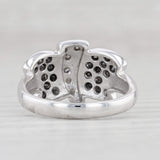 0.53ctw Black White Diamond Butterfly Ring 10k White Gold Sz 6.25 Insect Jewelry