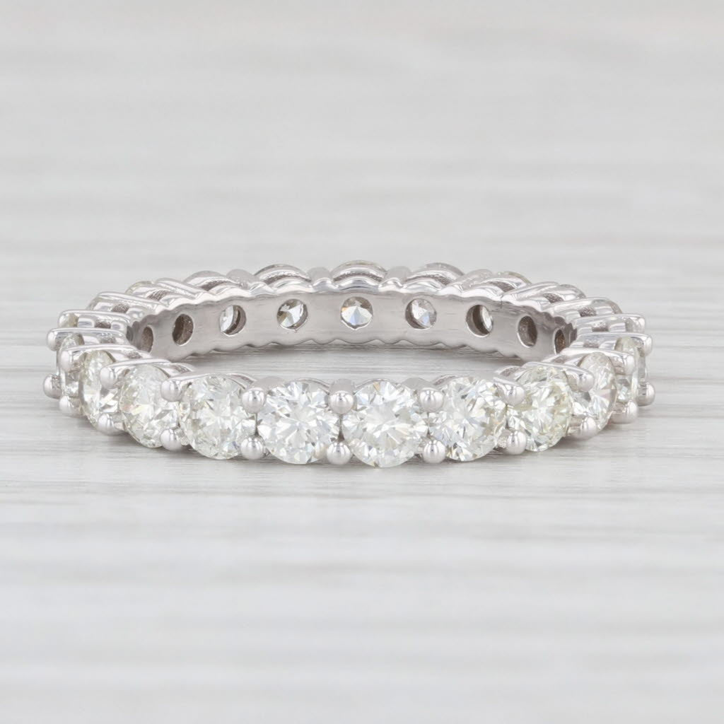 Light Gray New 2.25ctw Diamond Eternity Band 14k White Gold Size 6 Stackable Wedding Ring