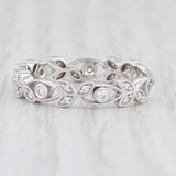 Light Gray New Diamond Floral Ring 14k White Gold Size 6.25 Stackable Wedding Band