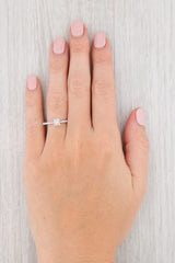 New 0.73ctw Diamond Ring 14k White Gold Size 6.75 Princess Solitaire