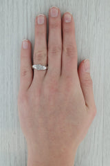 Dark Gray 0.10ctw Diamond Engagement Ring 10k White Gold Size 7 Square Setting
