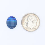 White Smoke 3ct Blue Opal Doublet Loose Gemstone 12 x 10mm Oval Solitaire Jewelry Making