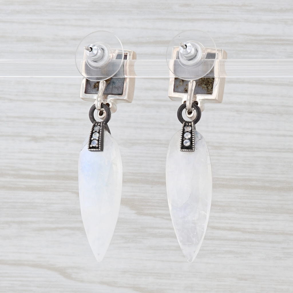 Light Gray New Nina Nguyen Amethyst Moonstone Dangle Earrings Sterling Silver Spinel