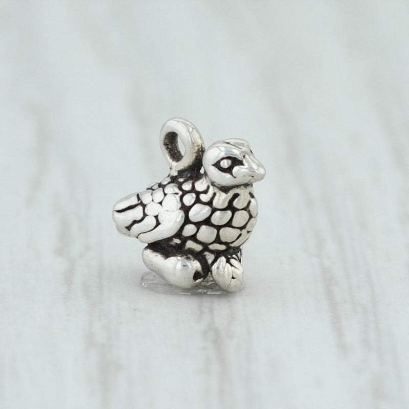 Light Gray 12 Days of Christmas Partridge & Pear Charm Sterling Silver 925 Holiday Bird