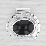 New Black Obsidian Lava Glass Pendant 925 Sterling Silver B12665