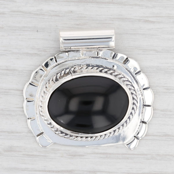 Light Gray New Black Obsidian Lava Glass Pendant 925 Sterling Silver B12665