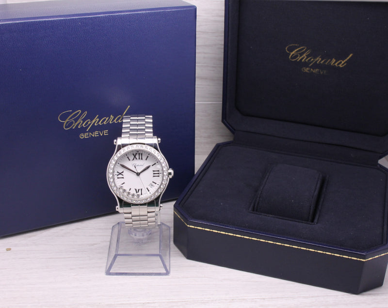 Chopard Happy Sport Floating Diamonds Bezel 36mm Steel Quartz Watch ref.8582