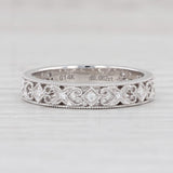 New Diamond Band 14k White Gold Size 6.5 Wedding Stackable Ring Openwork