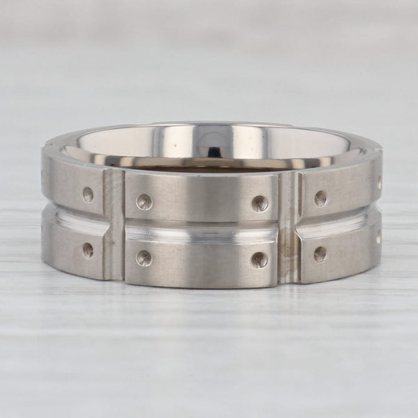 Gray New Beveled Titanium Ring Size 11.5 Men's Wedding Band