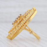 New 2ctw Diamond Cocktail Ring 18k Yellow Gold Size 7.5 Champagne Brown