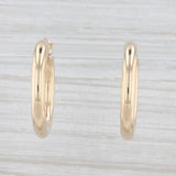 Light Gray New Round Hoop Earrings 14k Yellow Gold Snap Top Pierced Hoops 25mm x 4mm