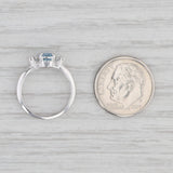Light Gray 0.63ctw Round Blue Topaz Diamond Ring 14k White Gold Size 3.5 Engagement