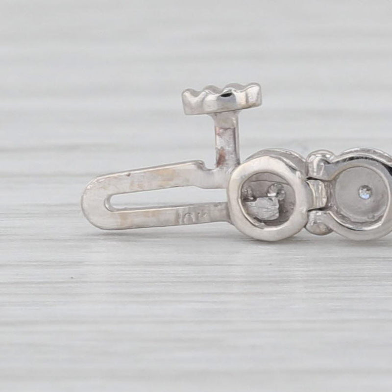 0.15ctw Diamond Tennis Bracelet Heart Charm 10k White Gold 6.75"