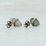 Light Gray New Labradorite Crystal Stud Earrings Sterling Silver Pierced