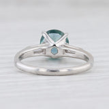 Light Gray 1.77ctw Blue Sapphire Diamond Ring Platinum Size 5 Engagement Solitaire