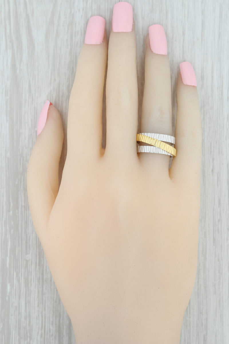 New Bastian Inverun Ring 12850 Bicolor Memorable Surface Sterling Silver S 54 7