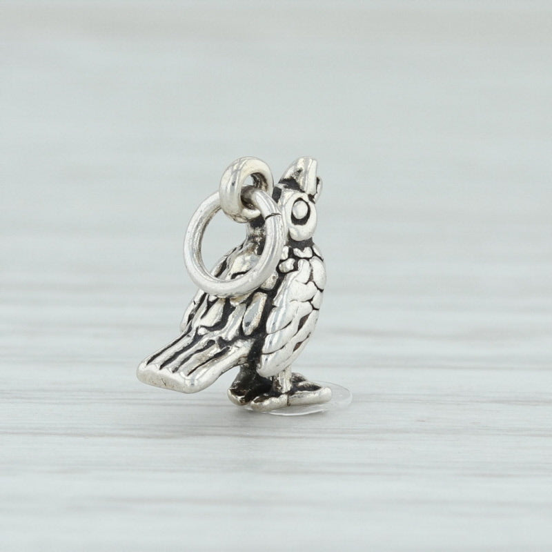 Light Gray 12 Days of Christmas Calling Bird Charm Sterling Silver Holiday 925