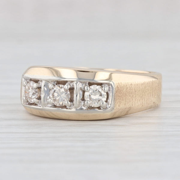 Light Gray Vintage 0.47ctw Diamond 3-Stone Ring 10k Yellow Gold Size 9.25-9.5