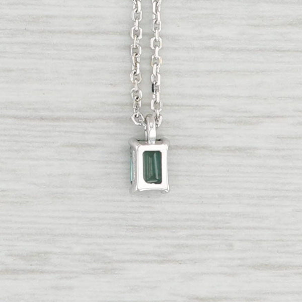 Light Gray New Custom 0.36ct Green Alexandrite Pendant Necklace 14k White Gold 16"