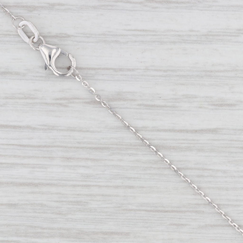 Light Gray 1.51ctw Sapphire Diamond Knot Pendant Necklace 18k White Gold 18” Cable Chain