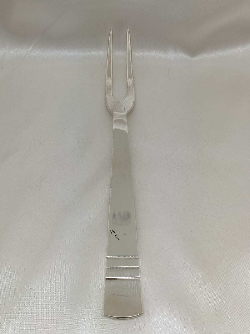 Dark Gray Carving Set Fork & Knife Sterling Silver TB-59 Taxco Colonial Blade 9.75" 13"