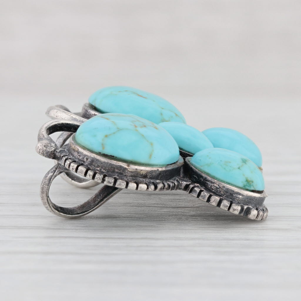 Light Gray Vintage Imitation Turquoise Butterfly Pendant Sterling Silver Howlite