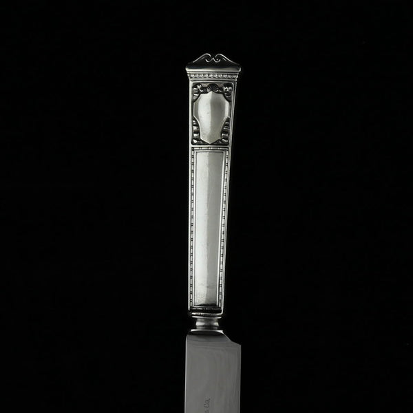 Black Tiffany San Lorenzo Hollow Handle Bolster Blunt Knife Sterling Silver 9 3/8"