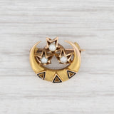Tri-Delta Sorority Pin 18k Gold Pearls Crescent Badge Vintage Charter Member