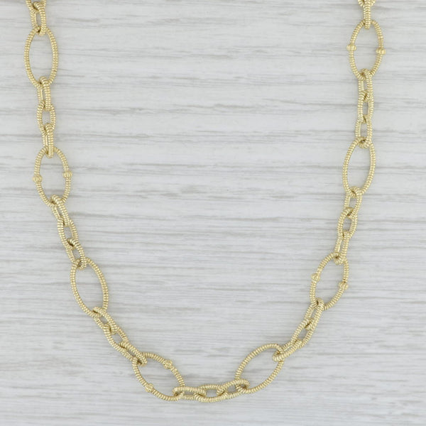Light Gray Judith Ripka Diamond Heart Charm Cable Chain Necklace 18k Yellow Gold 16" 7.7mm