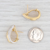 0.24ctw Diamond J-Hook Earrings 18k Yellow White Gold Pierced Drop Omega Backs