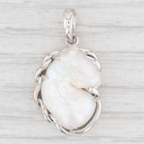 Horsehead Baroque Pearl Pendant 18k White Gold Western Equestrian Horse Jewelry