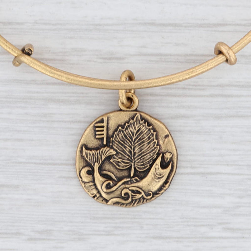 New Alex and Ani Hazel Flower Bangle Charm Bracelet Rafaelian Gold Expandable