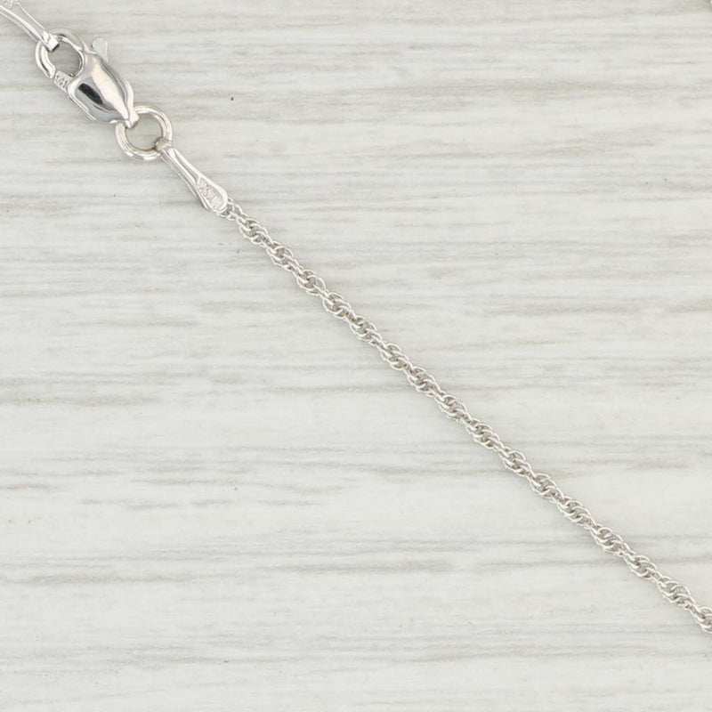 Light Gray New 1.59ctw Garnet Diamond Pendant Necklace 14k White Gold 18” Rope Chain
