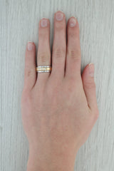 Dark Gray 0.12ctw Diamond Ring 14k Yellow White Gold Wedding Band Size 7.5 Stackable